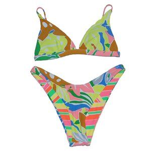 NWT Maaji Triangle Bikini Top & Bottom Reversible 2 Piece Set Medium M